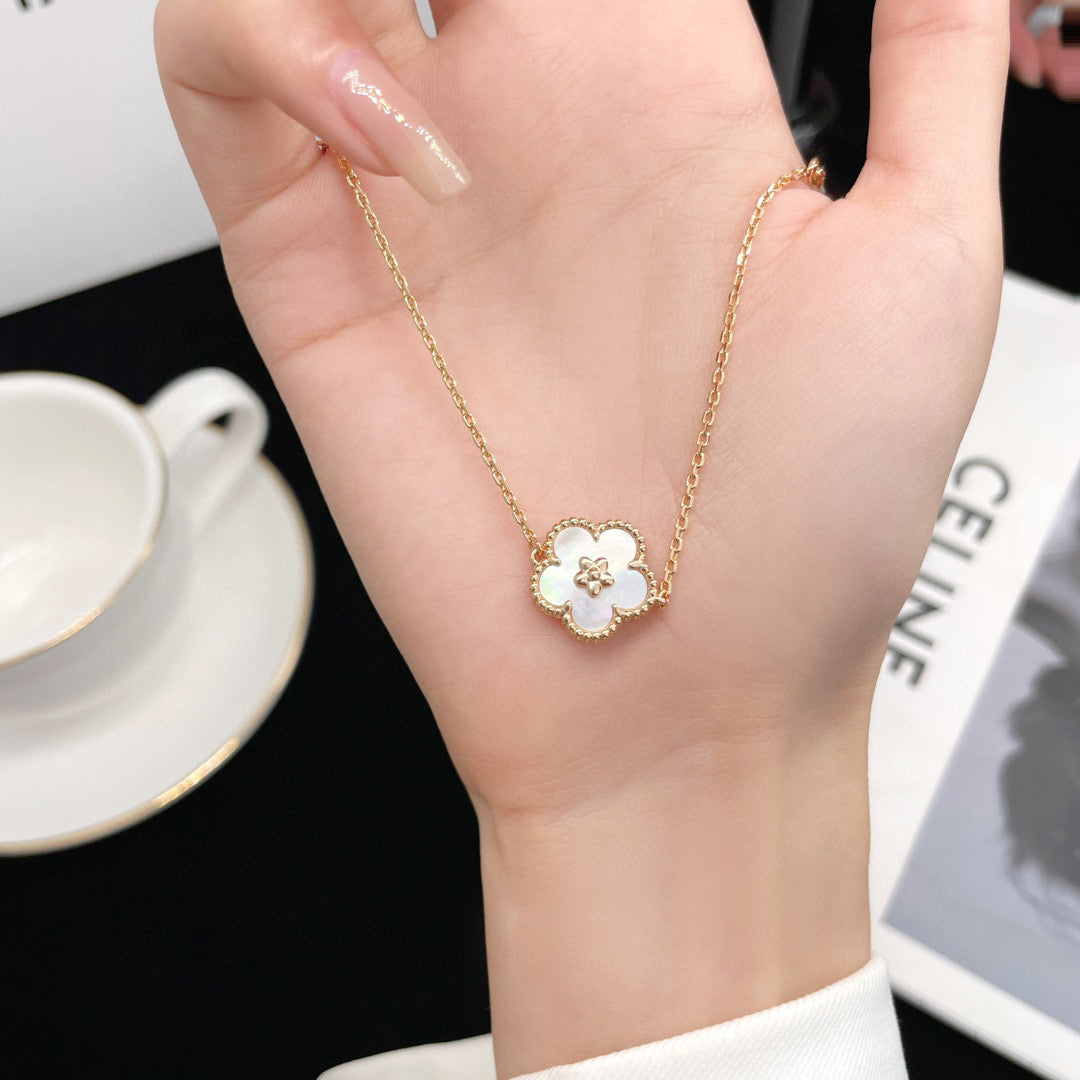 Mystic LUCKY WHITE MOP PLUM BLOSSOM  BRACELET