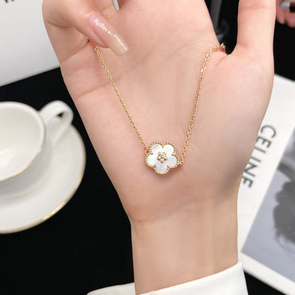 Mystic LUCKY  WHITE MOP  PLUM BLOSSOM NECKLACE