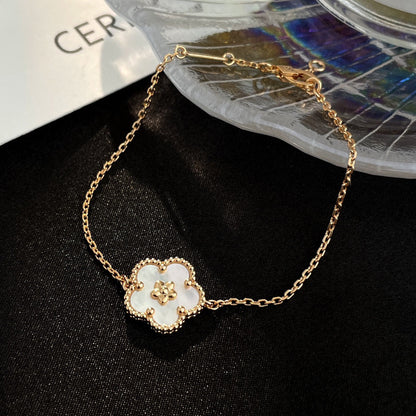 Mystic LUCKY WHITE MOP PLUM BLOSSOM  BRACELET