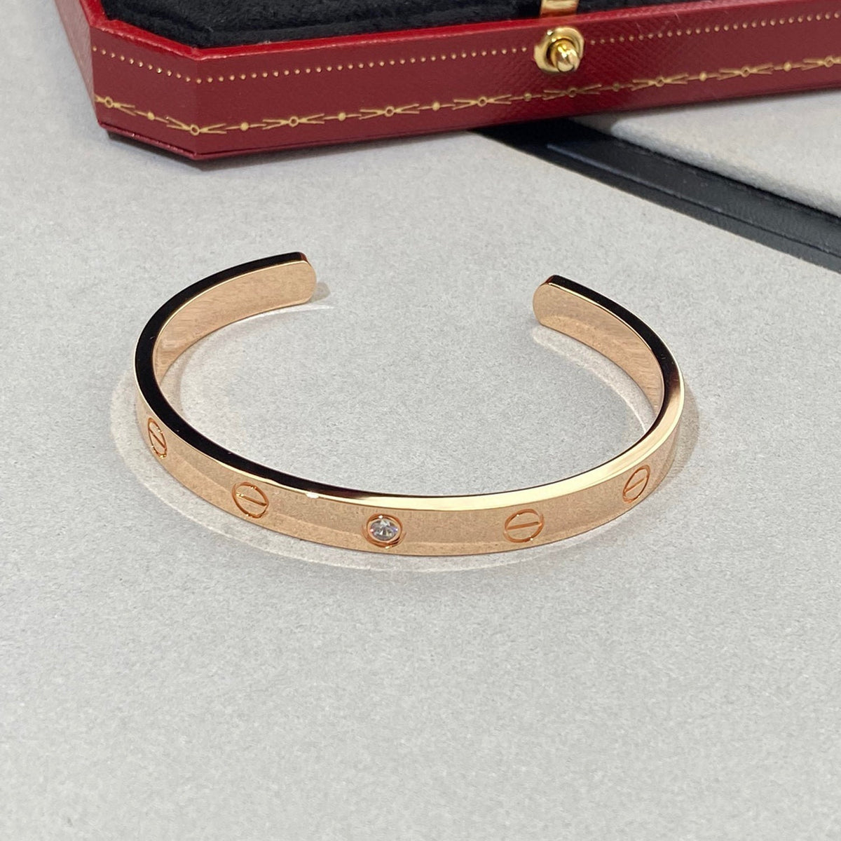 Mystic LOVE BRACELET 6.1MM 1 DIAMOND OPEN CUFF