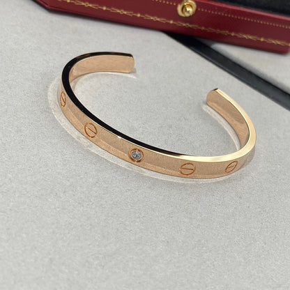 Mystic LOVE BRACELET 6.1MM 1 DIAMOND OPEN CUFF