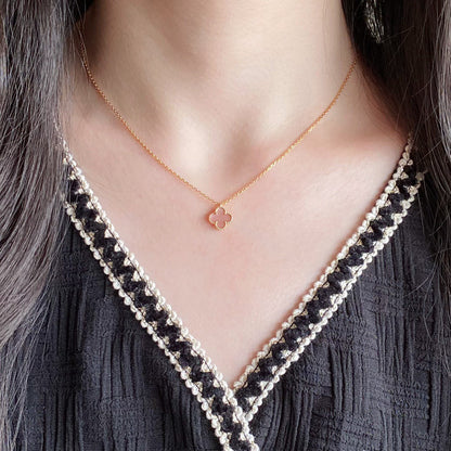 Mystic CLOVER 15MM PINK MOTHER-OF-PEARL SINGLE FLOWER NECKLACE