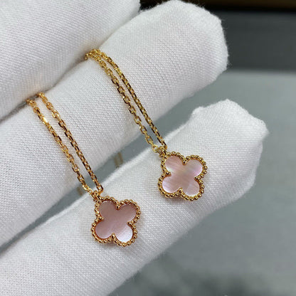 Mystic CLOVER 15MM PINK MOTHER-OF-PEARL SINGLE FLOWER NECKLACE