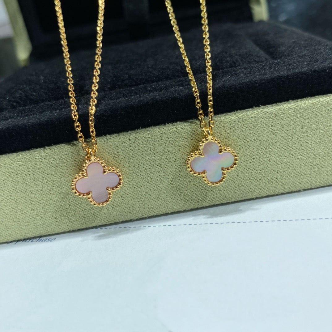 Mystic CLOVER 15MM PINK MOTHER-OF-PEARL SINGLE FLOWER NECKLACE