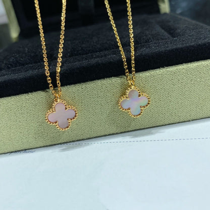 Mystic CLOVER 15MM PINK MOTHER-OF-PEARL SINGLE FLOWER NECKLACE