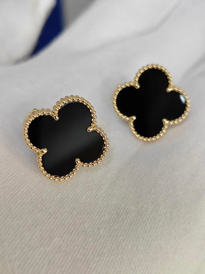 [Mystic ] CLOVER 20MM BLACK MOP EARRINGS