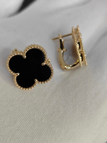 [Mystic ] CLOVER 20MM BLACK MOP EARRINGS