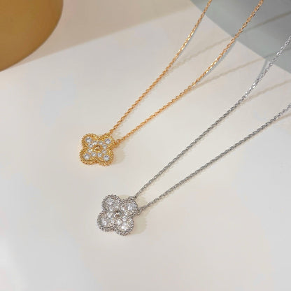 Mystic CLOVER 15MM DIAMOND SINGLE FLOWER NECKLACE