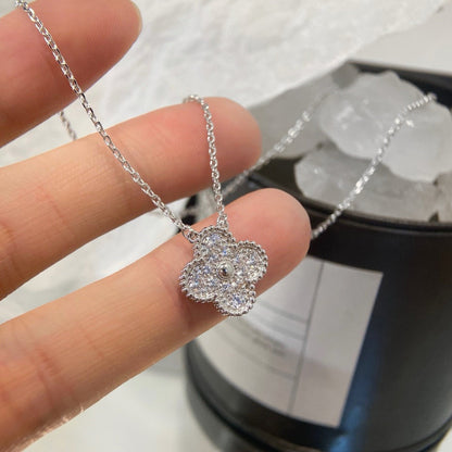 Mystic CLOVER 15MM DIAMOND SINGLE FLOWER NECKLACE