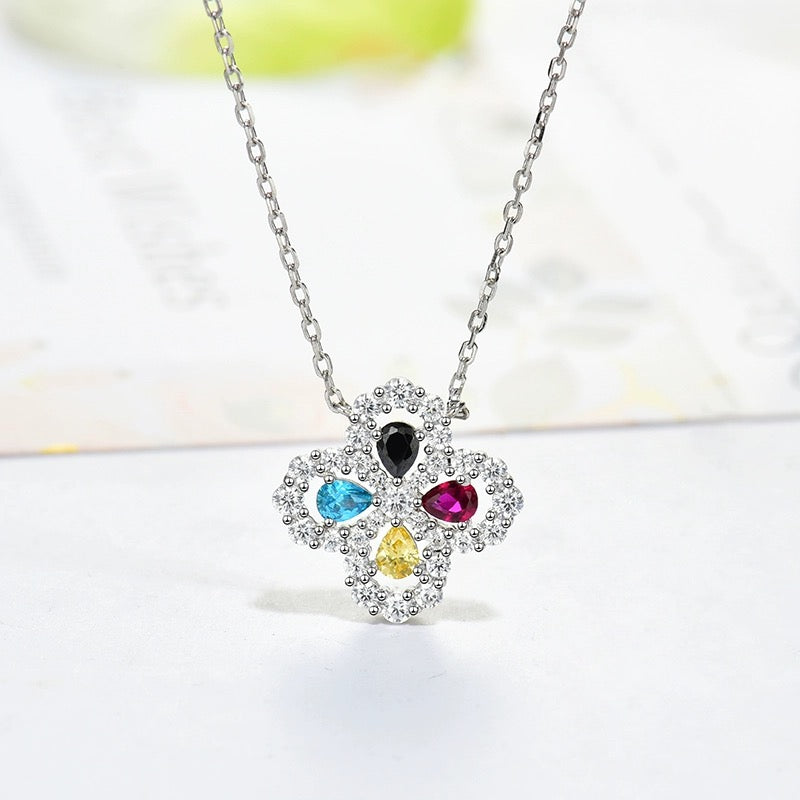 Mystic LOOP NECKLACE FULL MOTIF DIAMOND 16MM MULTIPLE COLORS