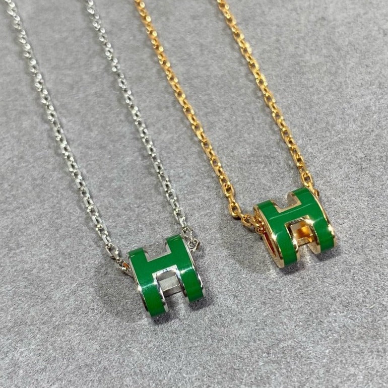 Mystic POP H GREEN NECKLACE SILVER AND GOLD