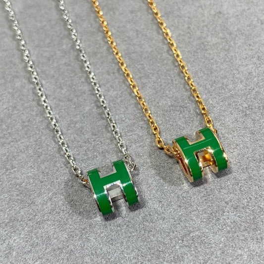 Mystic POP H GREEN NECKLACE SILVER AND GOLD