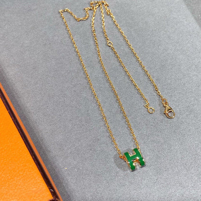 Mystic POP H GREEN NECKLACE SILVER AND GOLD