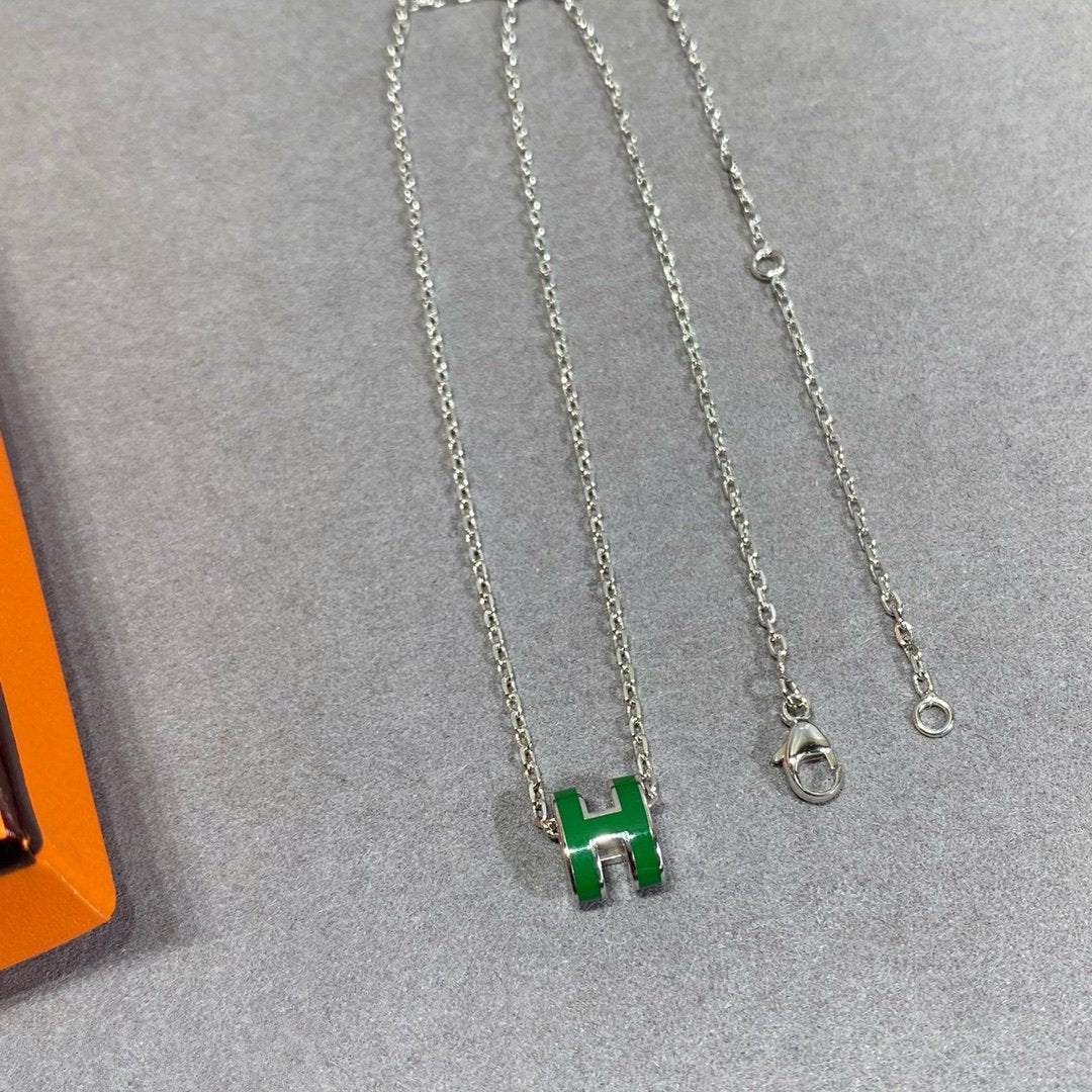 Mystic POP H GREEN NECKLACE SILVER AND GOLD