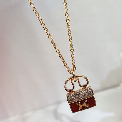 Mystic CONSTANCE RED PEDANT PINK GOLD NECKLACE