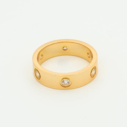 Mystic LOVE RING 5.5MM 6 DIAMONDS PINK GOLD