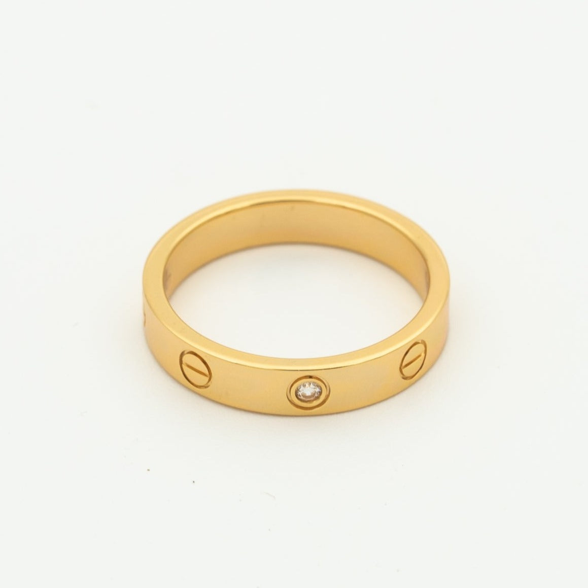 Mystic LOVE RING 4MM 1 DIAMOND PINK GOLD