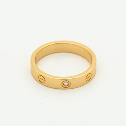 Mystic LOVE RING 4MM 1 DIAMOND PINK GOLD