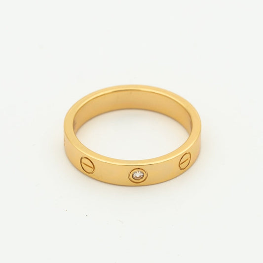Mystic LOVE RING 4MM 1 DIAMOND PINK GOLD