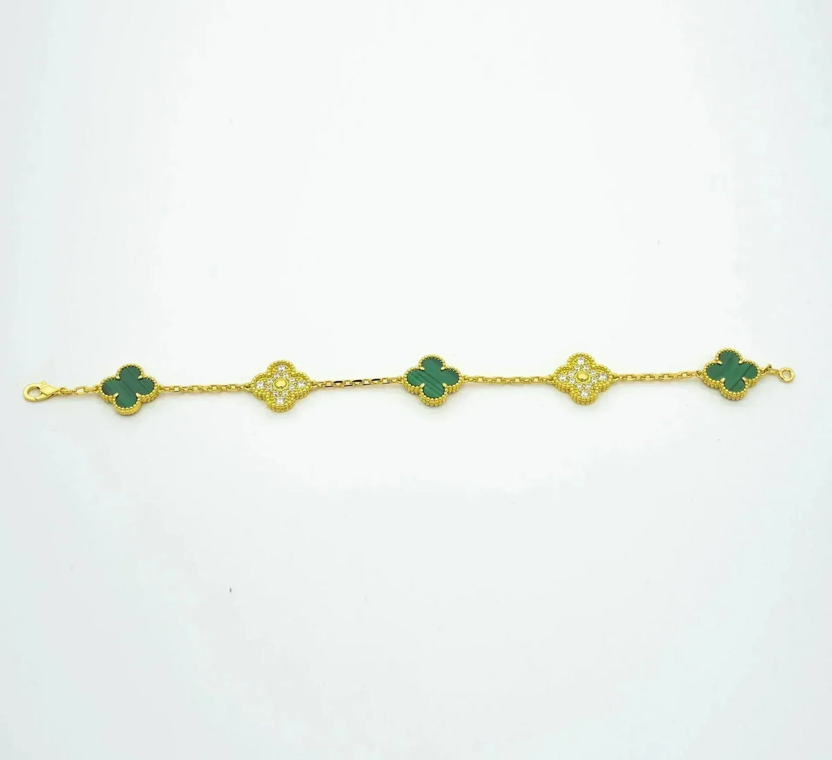 [Mystic ]New  CLOVER 5 MOTIF MALACHITE BRACELET COLLECTION