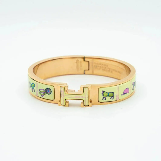 Mystic H PINK GOLD BRACELET CREAM CERAMIC