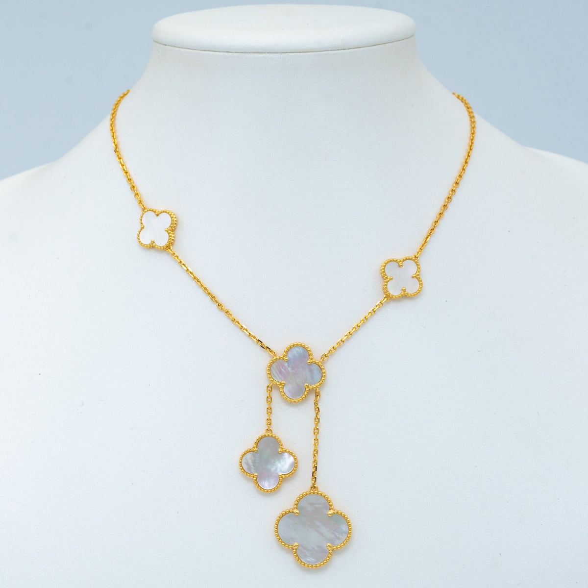 Mystic CLOVER MOTHER OF PEARL NECKLACE 6 MOTIF