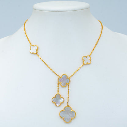 Mystic CLOVER MOTHER OF PEARL NECKLACE 6 MOTIF
