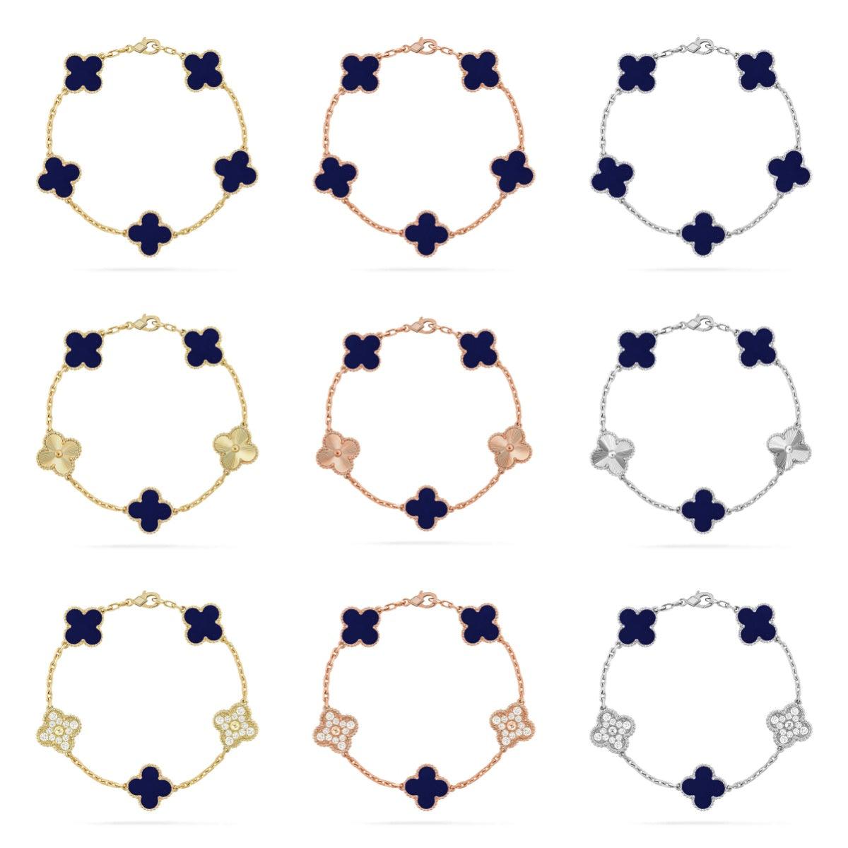 [Mystic ]New CLOVER 5 MOTIF LAPIS LAZULI BRACELET COLLECTION