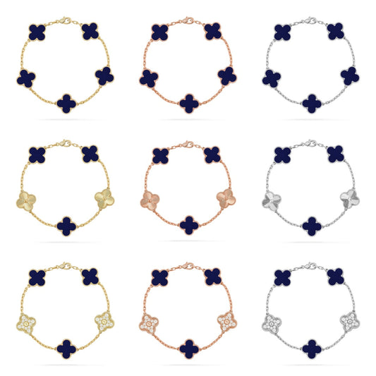 [Mystic ]New CLOVER 5 MOTIF LAPIS LAZULI BRACELET COLLECTION