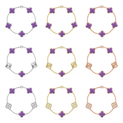 [Mystic ]New CLOVER 5 MOTIF LIGHT PURPLE BRACELET COLLECTION