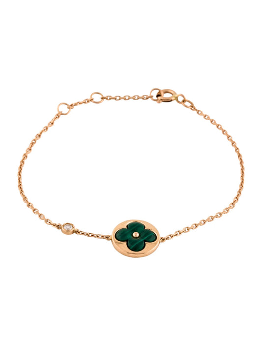 Mystic SUN MALACHITE 1 DIAMOND PINK GOLD BRACELET