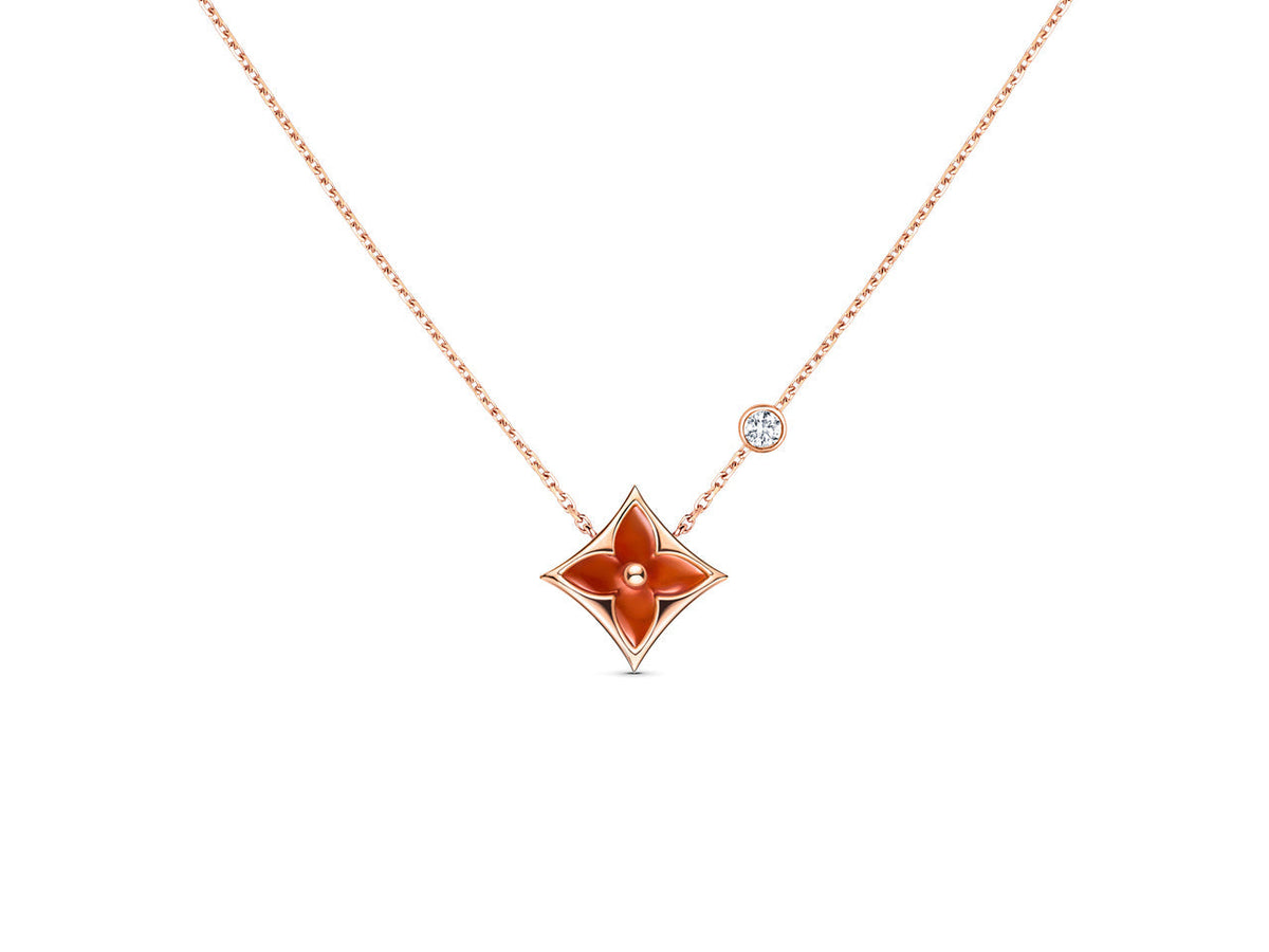 Mystic STAR NECKLACE PINK GOLD 1 DIAMOND