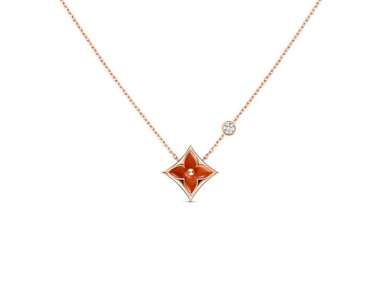 Mystic STAR NECKLACE PINK GOLD 1 DIAMOND