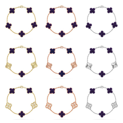 [Mystic ]New CLOVER 5 MOTIF PURPLE STRIPES BRACELET COLLECTION