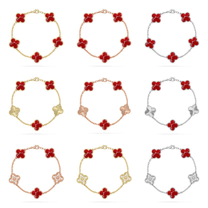 [Mystic ]New CLOVER 5 MOTIF RED PATTERN BRACELET COLLECTION
