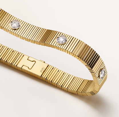 Mysitc NEW 7 MM 7-DIAMOND HEART-SHAPED BRACELET