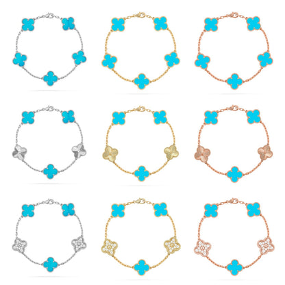 [Mystic ]New  CLOVER 5 MOTIF TURQUOISE BRACELET COLLECTION