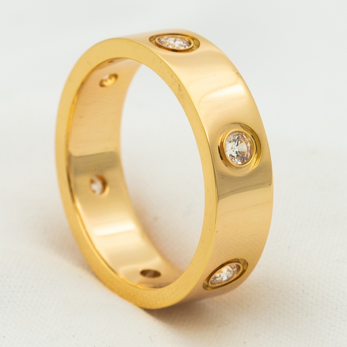 Mystic LOVE RING 5.5MM 6 DIAMONDS PINK GOLD