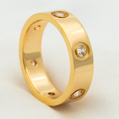 Mystic LOVE RING 5.5MM 6 DIAMONDS PINK GOLD