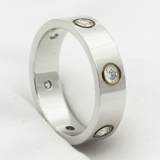 Mystic LOVE RING 5.5MM 6 DIAMONDS SILVER