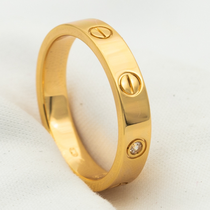 Mystic LOVE RING 4MM 1 DIAMOND PINK GOLD
