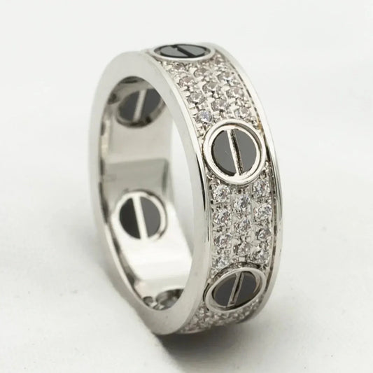 Mystic LOVE RING 5.5MM DIAMONDS PAVED CERAMIC