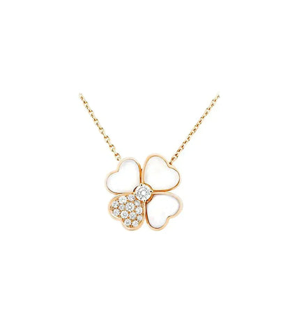 Mystic CLOVER MOP DIAMOND ROSE GOLD NECKLACE