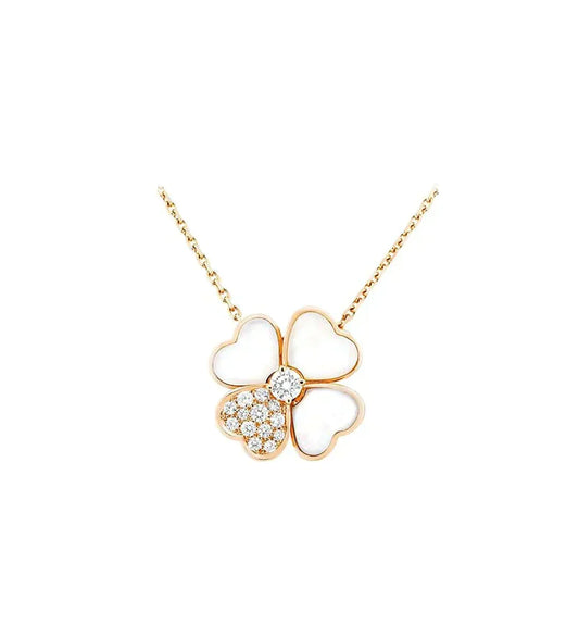 Mystic CLOVER MOP DIAMOND ROSE GOLD NECKLACE