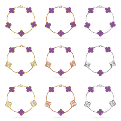 [Mystic ]New  CLOVER 5 MOTIF VIOLET BRACELET COLLECTION