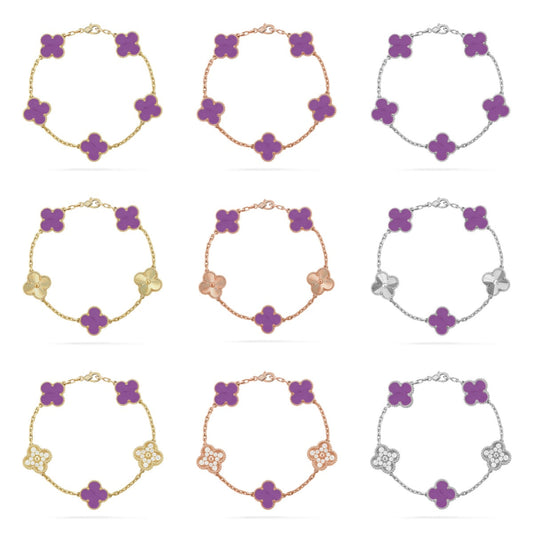[Mystic ]New  CLOVER 5 MOTIF VIOLET BRACELET COLLECTION