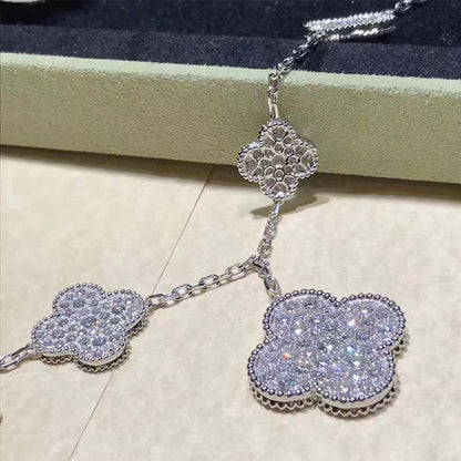 Mystic CLOVER 6 MOTIFS SILVER DIAMOND BRACELET