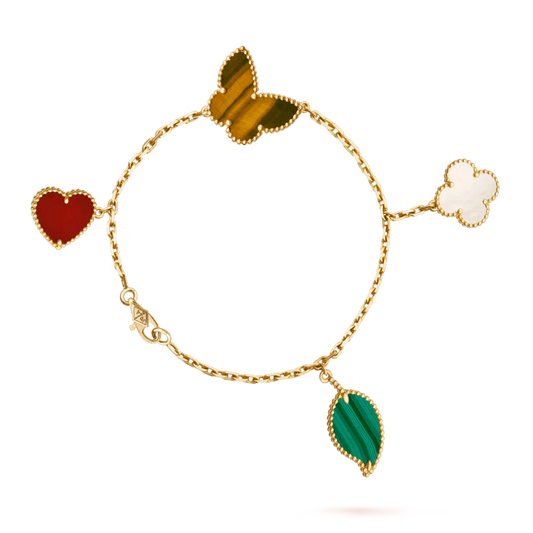 Mystic LUCKY SPRING 5 MOTIF GOLD BRACELET