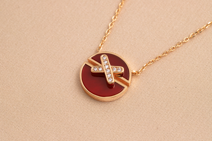 Mystic JEUX DE PINK GOLD DIAMOND NECKLACE
