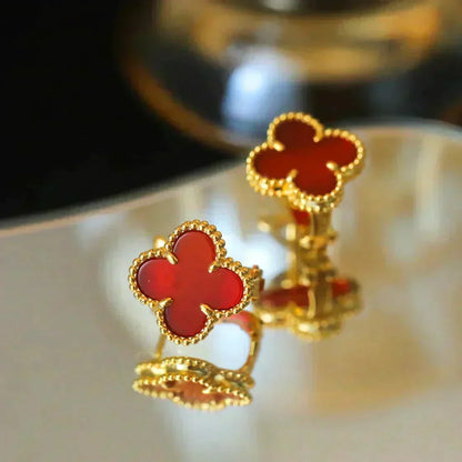 Mystic CLOVER MEDIUM 1 MOTIFS CARNELIAN  EARRINGS